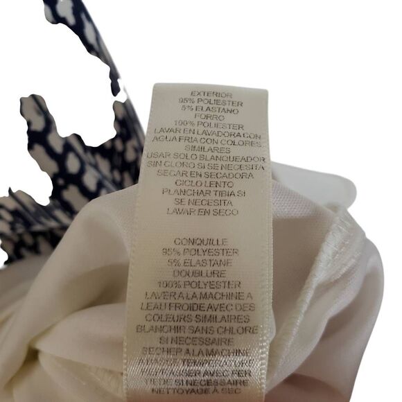 Eliza J Short Sleeve Abstract Navy and White Print Dress Color Block Pink Size 8 - Picture 9 of 14